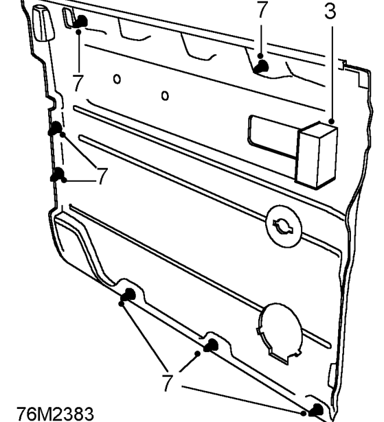 Refit mounting panel - front door – Service repair no - 76.11.28