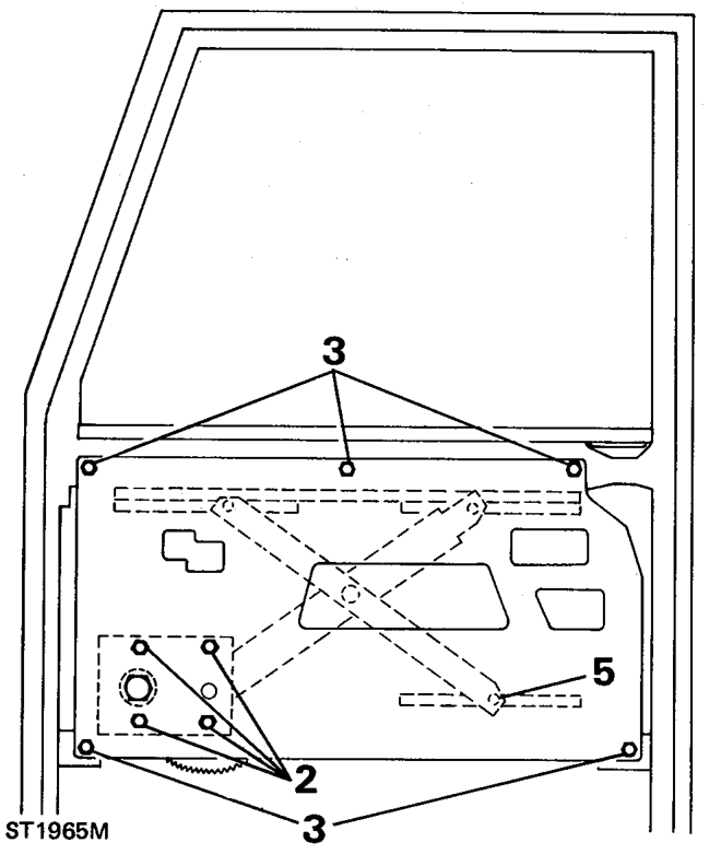 Refit mounting panel - front door – Remove door trim casing See Trim casing - front door and plastic sheet.