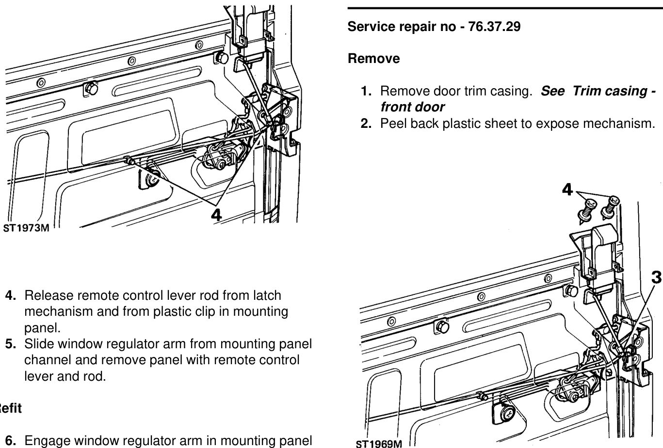 Sill locking button - front door