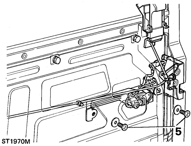 - front door – Disconnect rod from locking barrel lever.