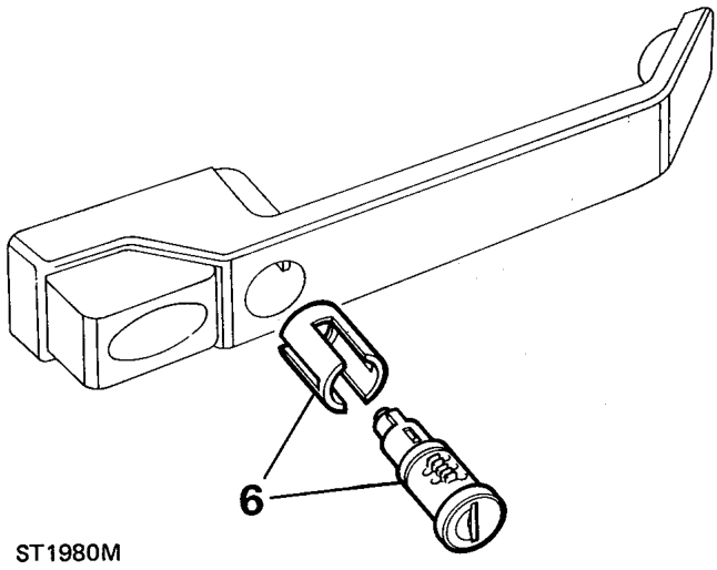 Door – Remove single screw and withdraw lock lever assembly.