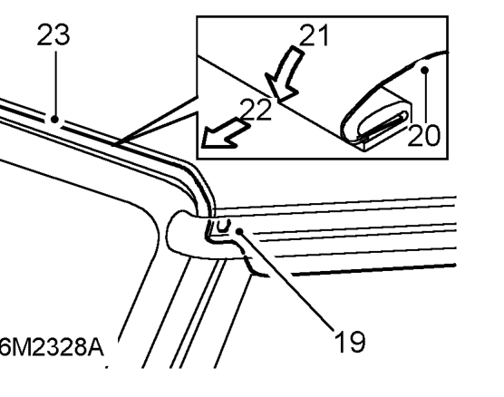 Pull canopy to tension over rear roll-over bar.