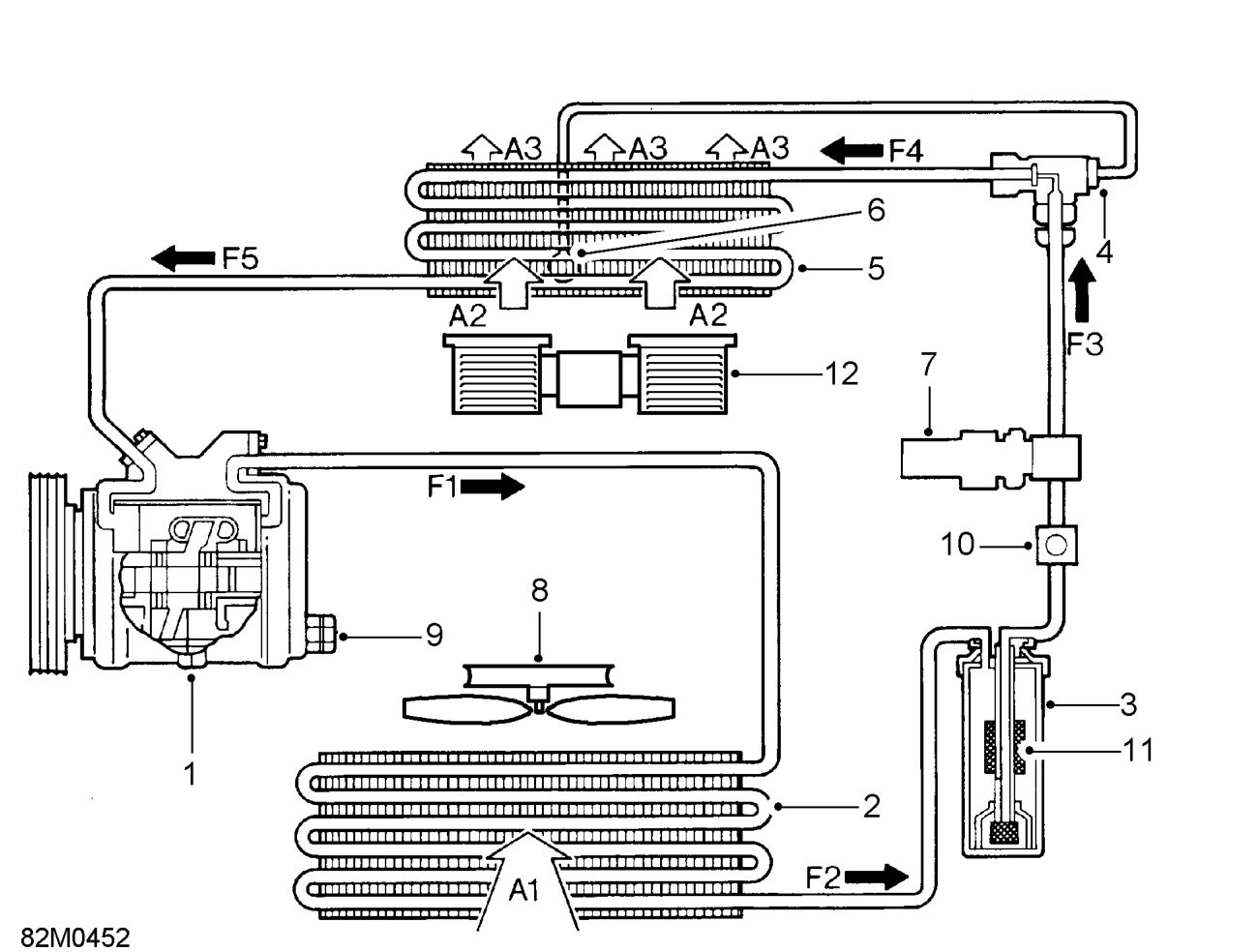 Schematic layout of the air conditioning system