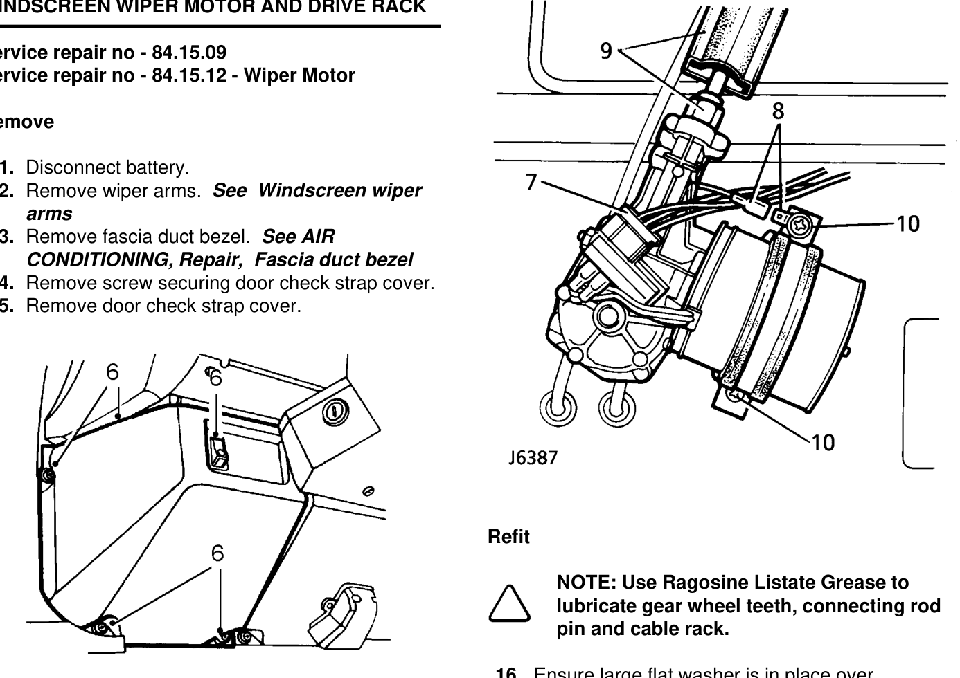 Windscreen wiper motor and drive rack