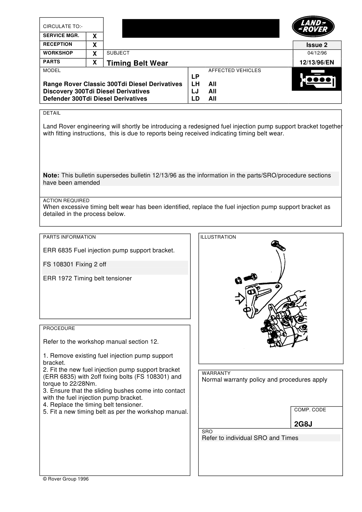 Timing Belt Wear – bulletin page 1