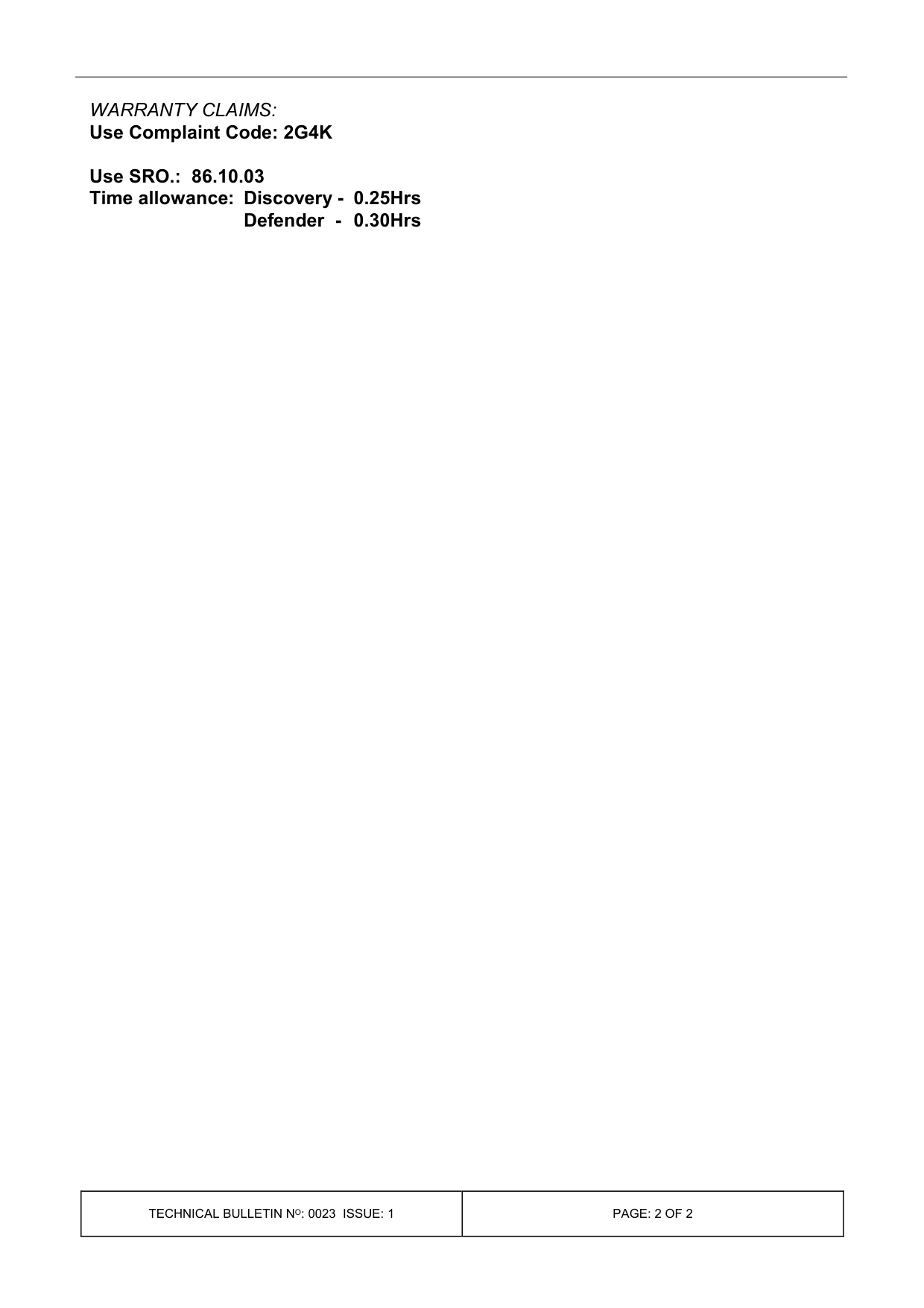 Noise From Under Bonnet - Auxiliary Drive Belt ‘Squeak’ – bulletin page 2