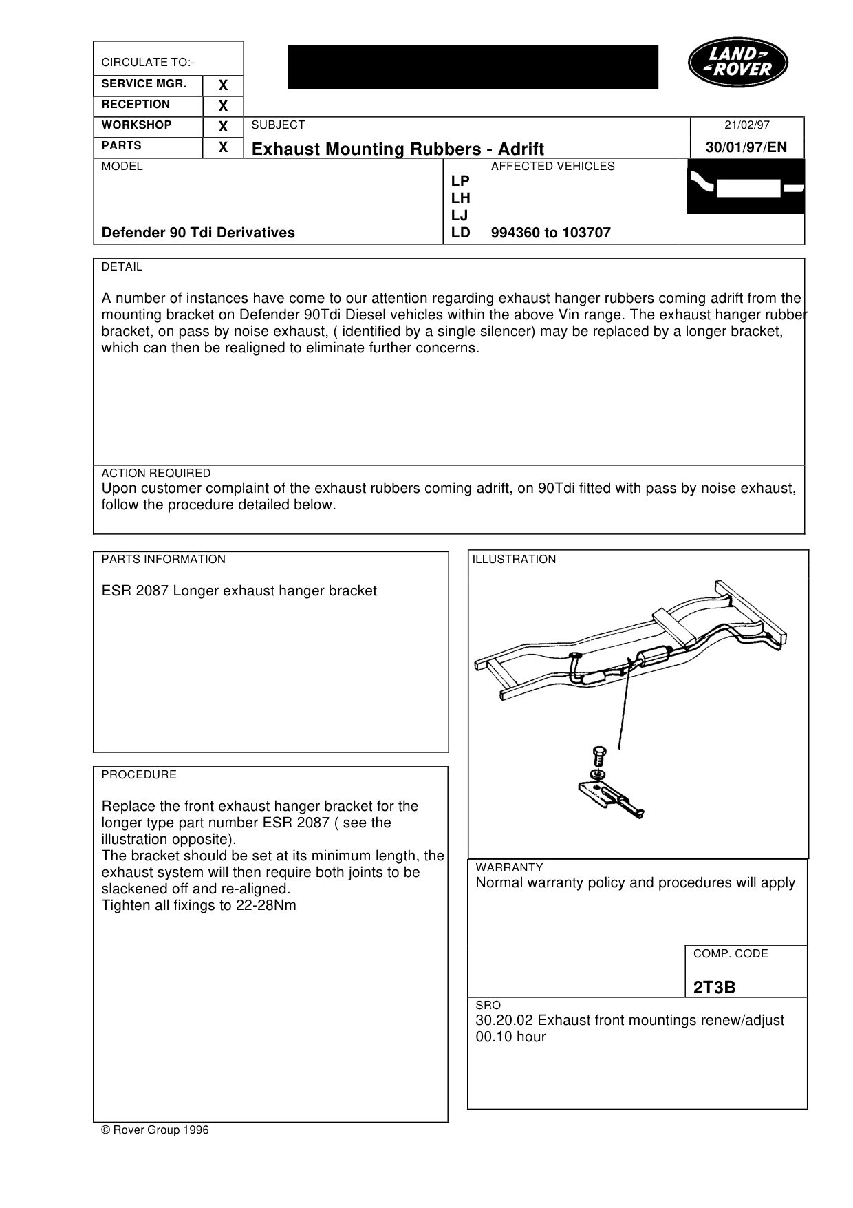 Exhaust Mounting Rubbers - Adrift – bulletin page 1