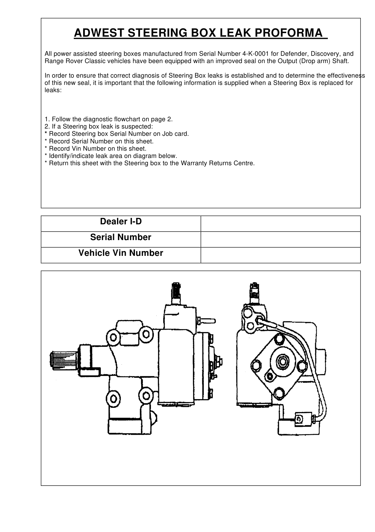 Adwest Steering Box Leaks – bulletin page 3