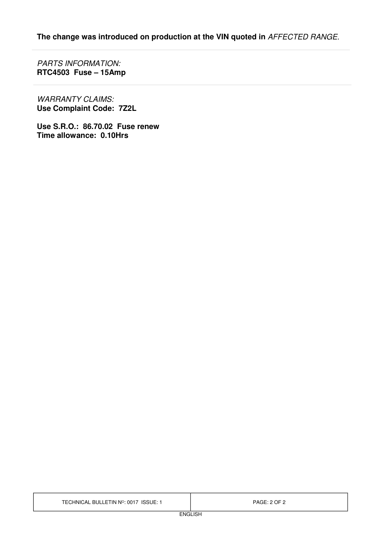 Brake Lights Inoperative And Battery Loses Charge While Driving – bulletin page 2
