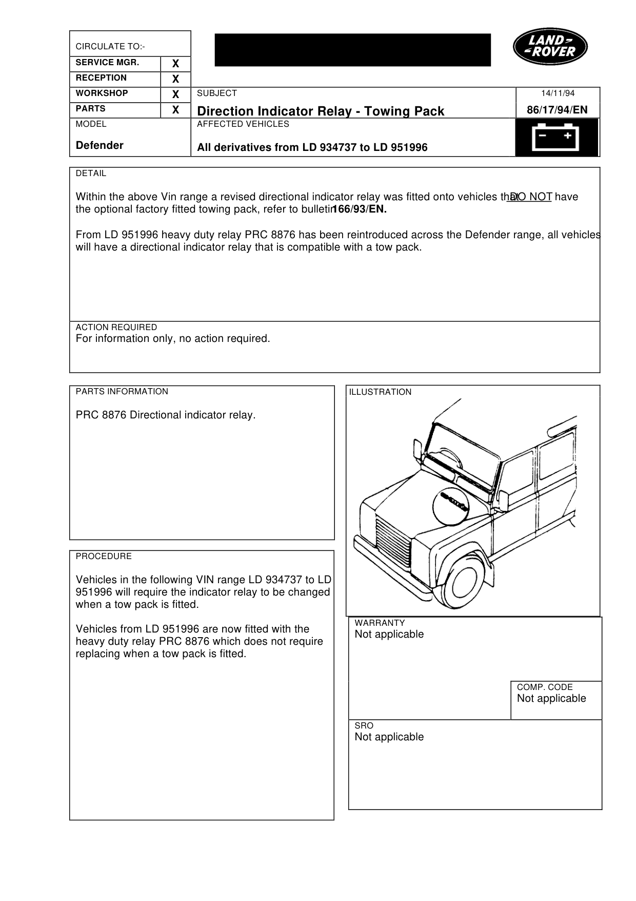 Direction Indicator Relay - Towing Pack – bulletin page 1