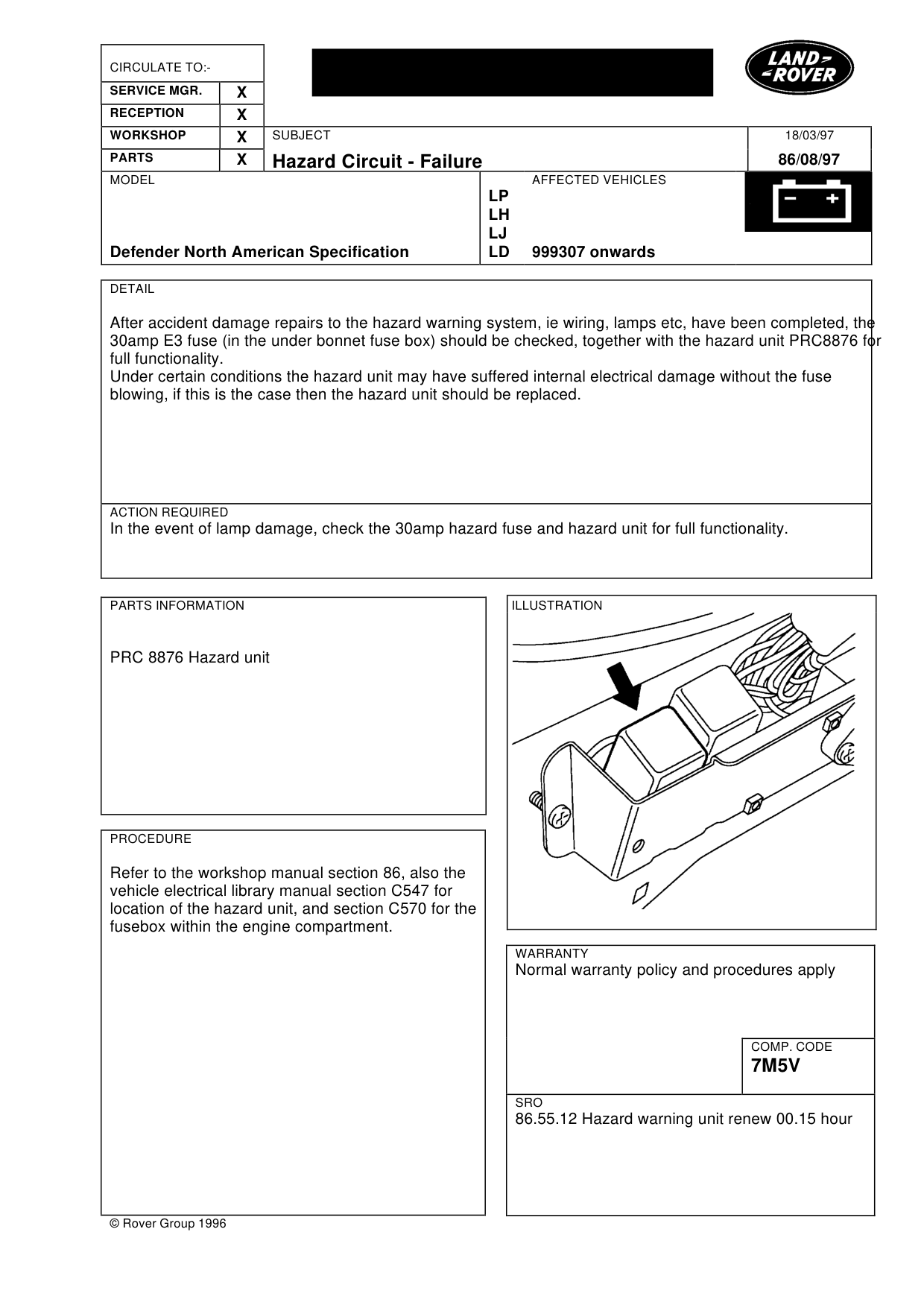 Hazard Circuit - Failure – bulletin page 1