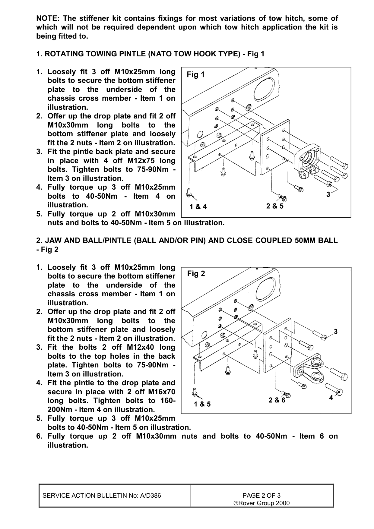 Tow Hitch - Additional Load Spreader Plates – bulletin page 2