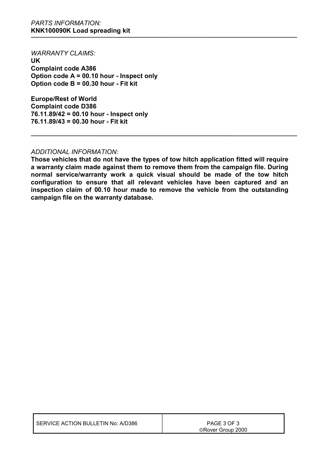 Tow Hitch - Additional Load Spreader Plates – bulletin page 3