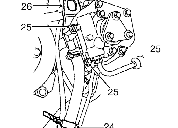 Remove front bolt securing RH catalyst heat