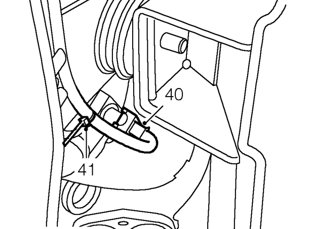 Remove 2 cable ties securing engine harness to RH engine mounting bracket.