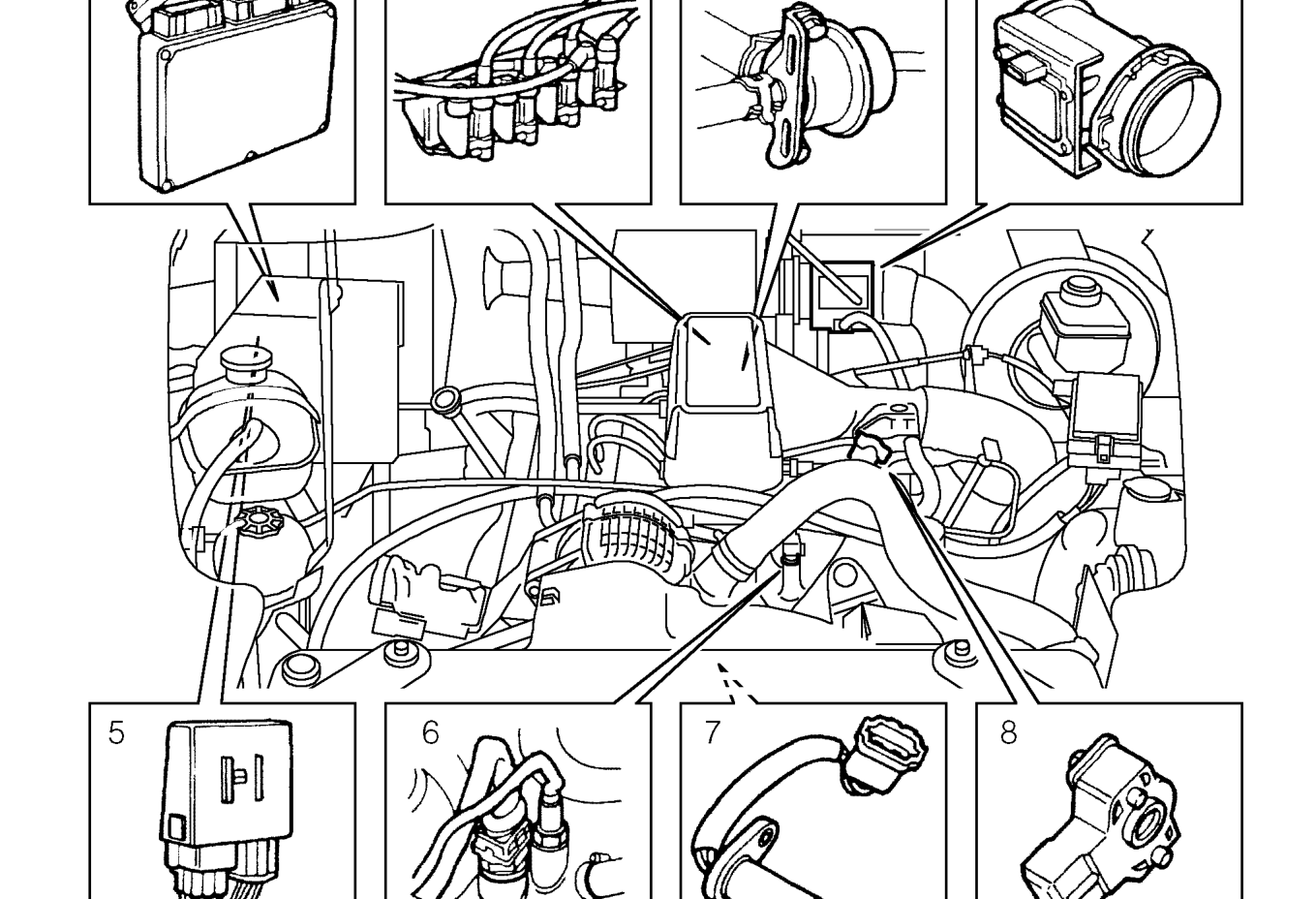 Engine management system component location