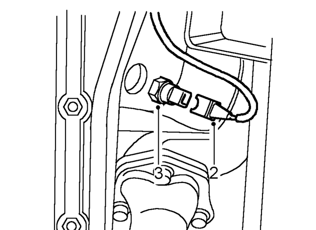 Camshaft position (cmp) sensor knock sensor - lh – Raise vehicle on ramp.