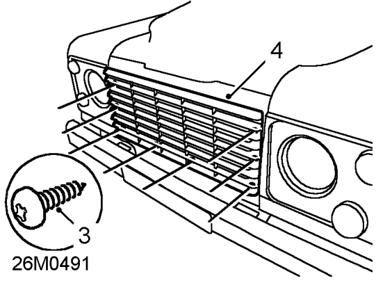 Radiator – Drain cooling system. See Adjustment, drain and refill