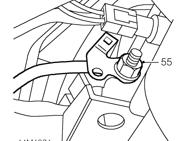 Remove bolt securing selector outer cable clamp to transfer box LH mounting.
