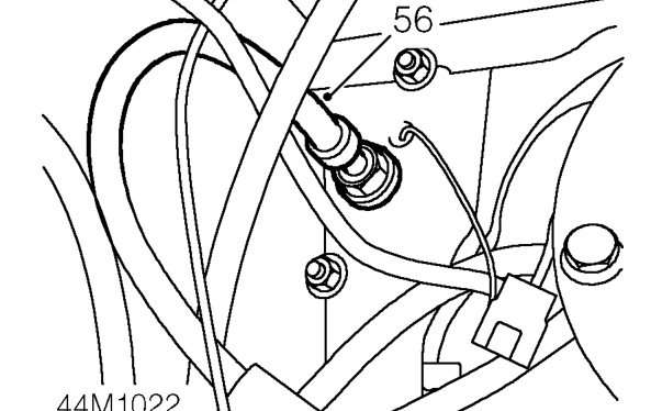 Remove nut securing earth strap to transfer box and release strap.