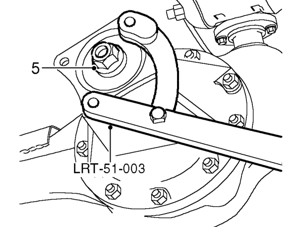 Differential pinion oil seal – Release propeller shaft and tie aside.