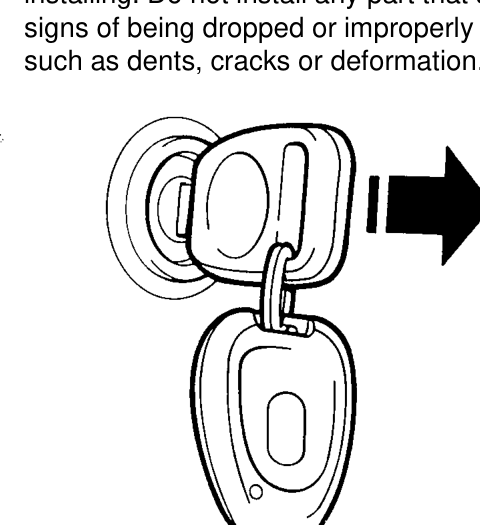 Impacts which do not deploy airbags – Carefully inspect any airbag part before installing. Do not install any part that shows