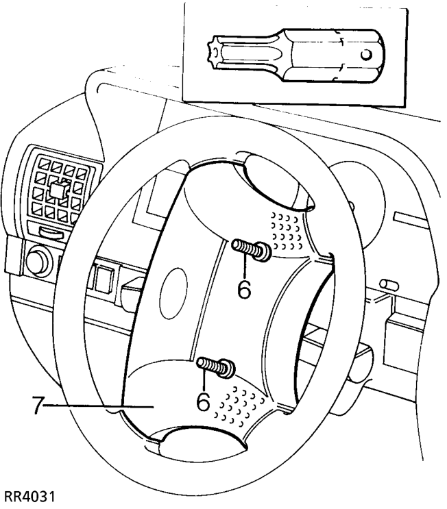 Disconnect airbag harness connector from yellow airbag column harness.