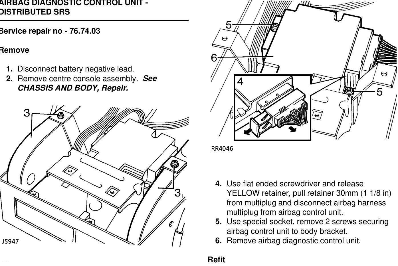 Airbag diagnostic control unit -