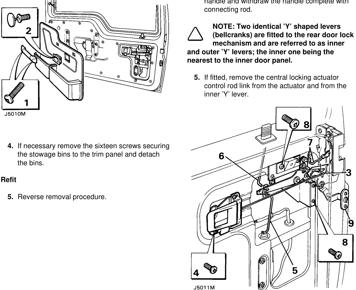 Remove the two screws securing the inner handle and withdraw the handle complete with