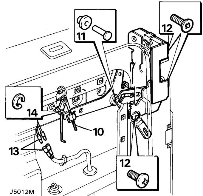 Remove the two screws and withdraw the childproof lock actuator.
