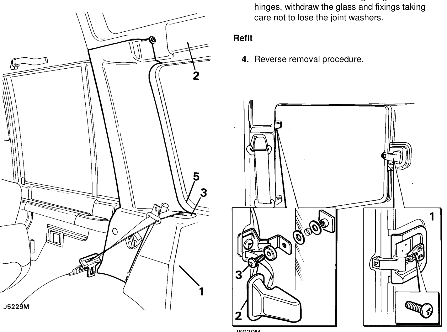 Remove remove – Remove the screws securing the glass to the hinges, withdraw the glass and fixings taking