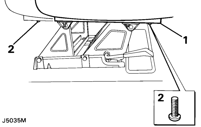 Front folding seats 3 door vehicles – Lift the seat from the base and withdraw from the vehicle.