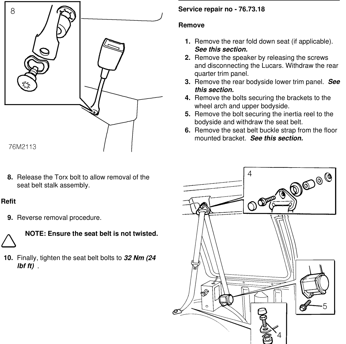 Rear outer seats belt
