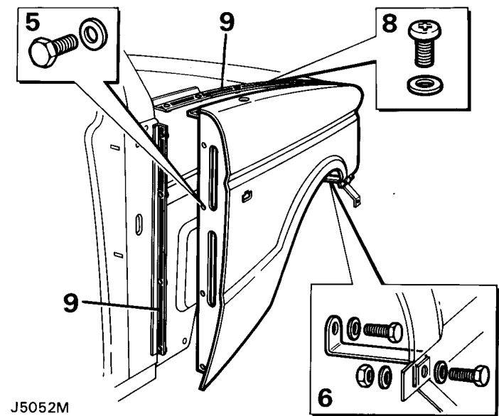 Wings [fenders] cleaning/painting – If removing the RH wing [fender] loosen the 14. Refit the wing [fender], on RH wings [fend