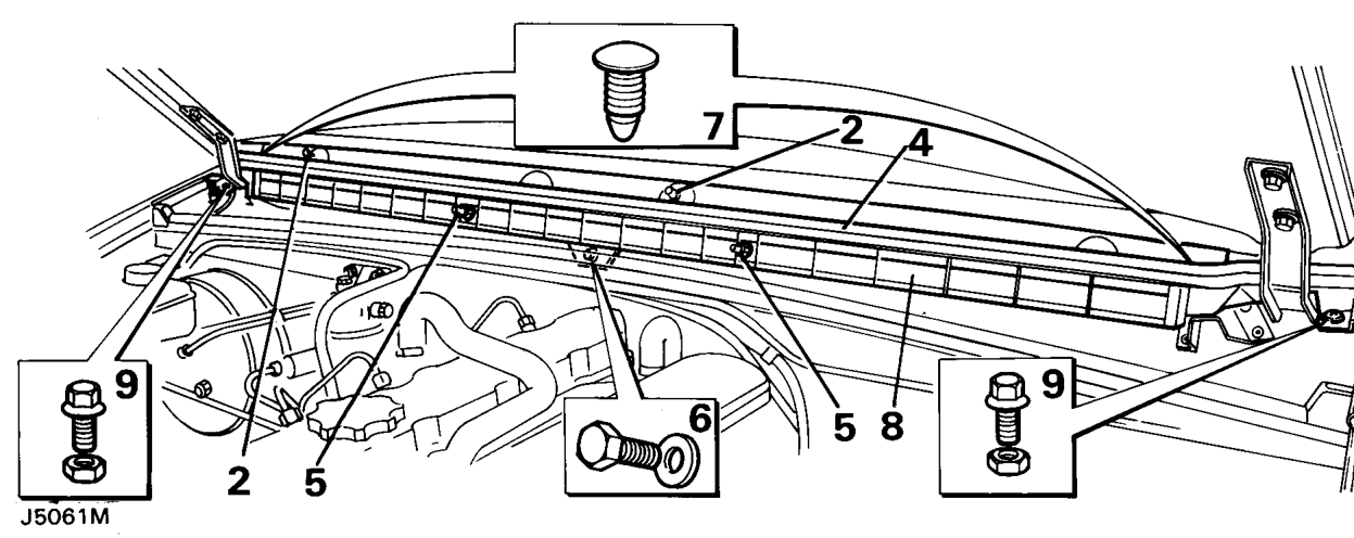 Remove refit – Remove the nuts and bolts and detach the outer sections of the cowl.