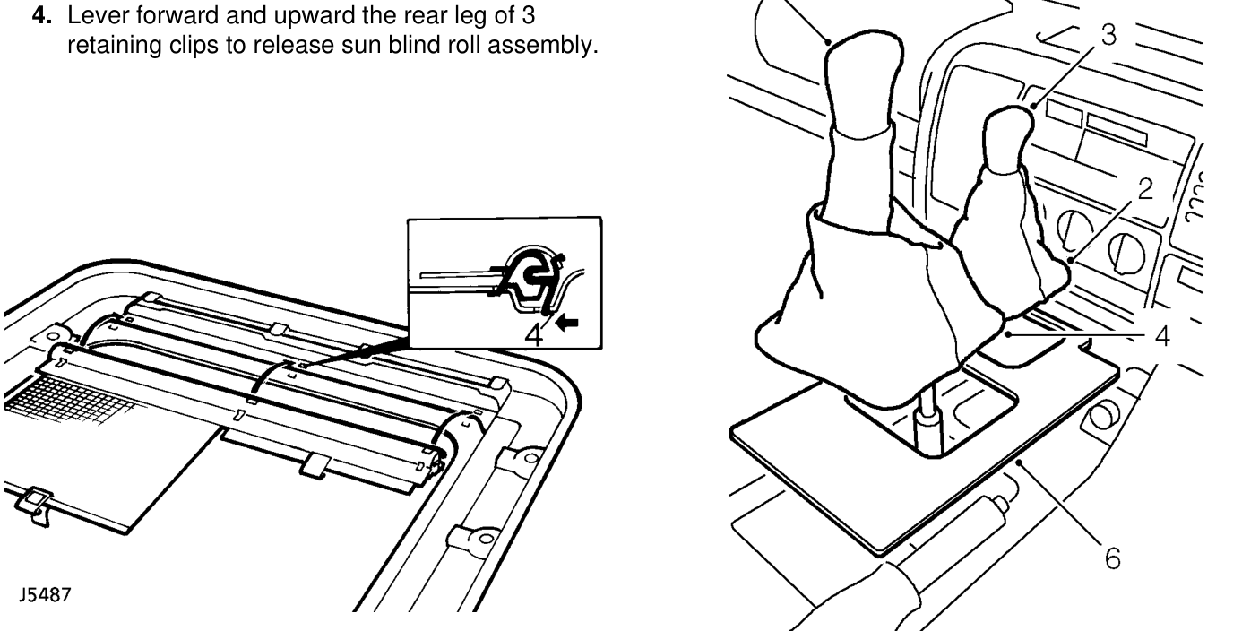 Remove remove – Lever forward and upward the rear leg of 3