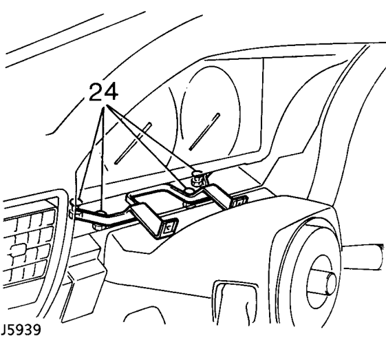 Undo 4 screws and remove 2 driver’s knee bolster pads from below steering column.