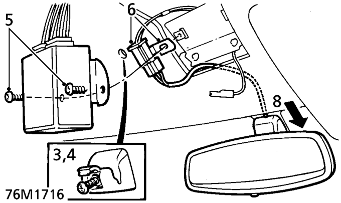 (24 lbf ft) – Release left hand sun visor from clip and move aside.