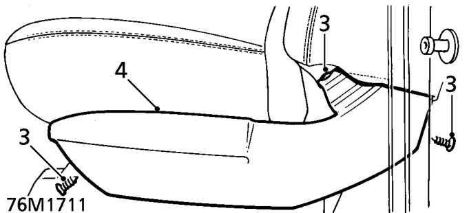 Front seat belts - 5 door (96 models) – Remove the cover and securing bolt to release the upper mounting and spacer from the ’B’ p