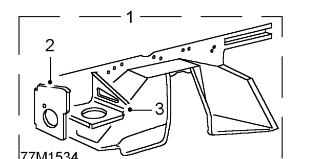 Valance and wheelarch – Valance and wheelarch panels are serviced as an assembly (1) and fitted to the bulkhead. T