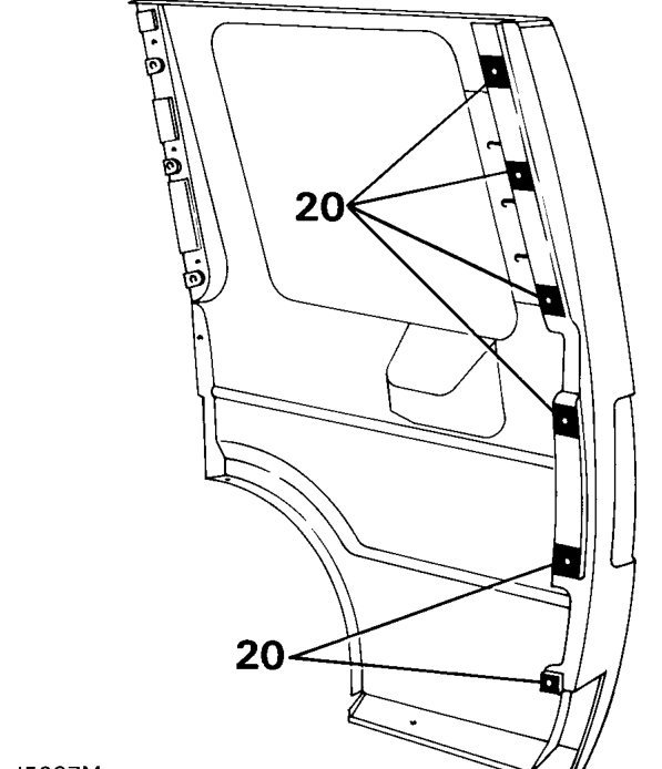 Loosely fit two bolts inside wheel arch and at