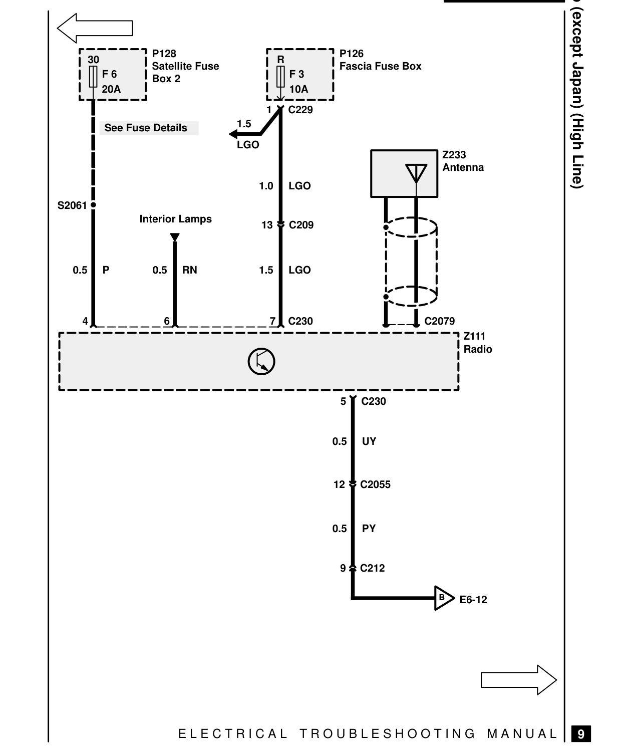 Radio (Except Japan) – Circuit Diagram