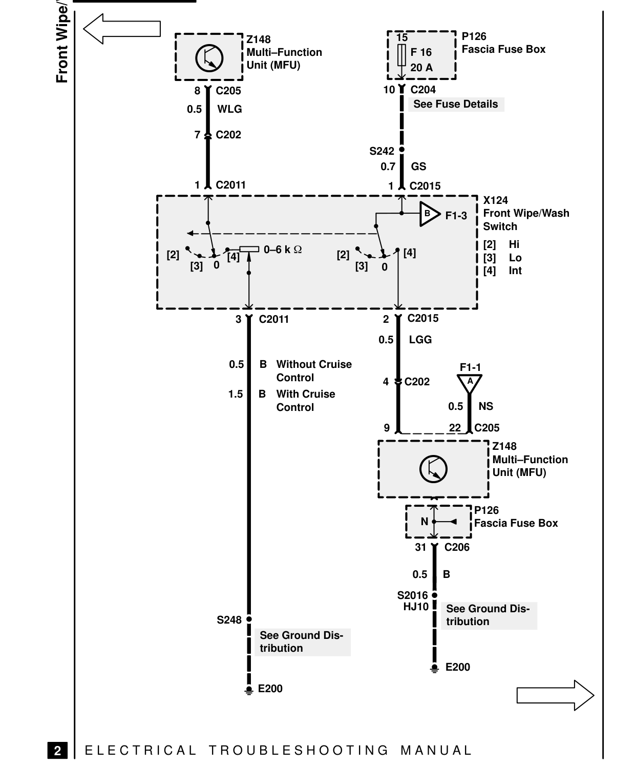 Front Wipe/Wash – Circuit Diagram