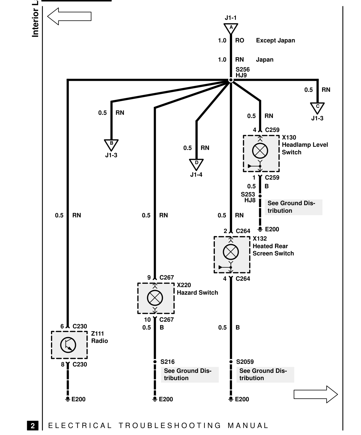 Interior Lamps – Circuit Diagram