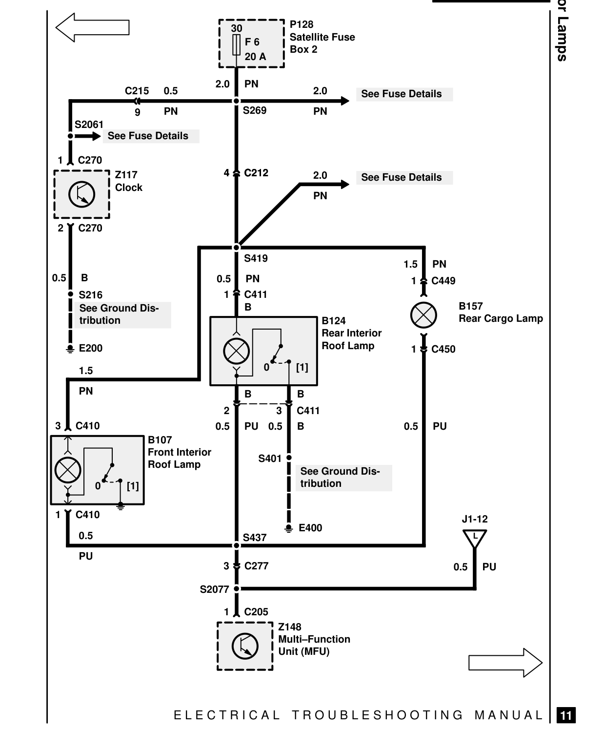Interior Lamps – Circuit Diagram