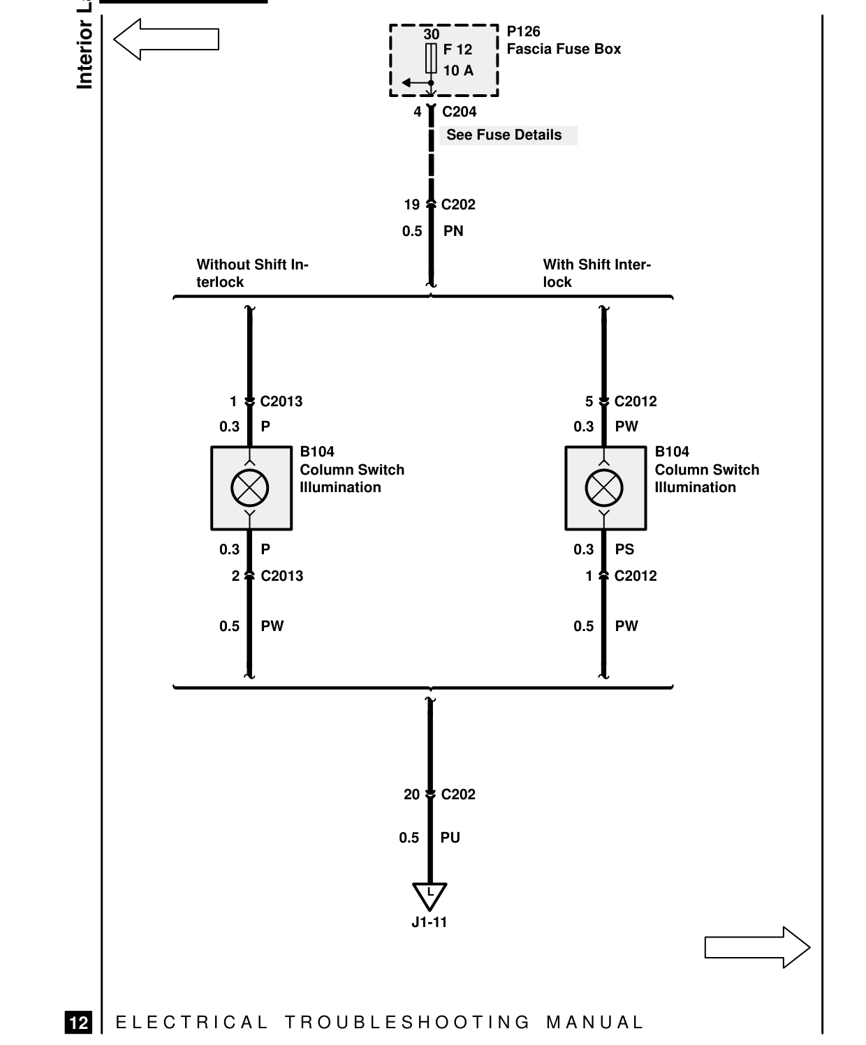 Interior Lamps – Circuit Diagram