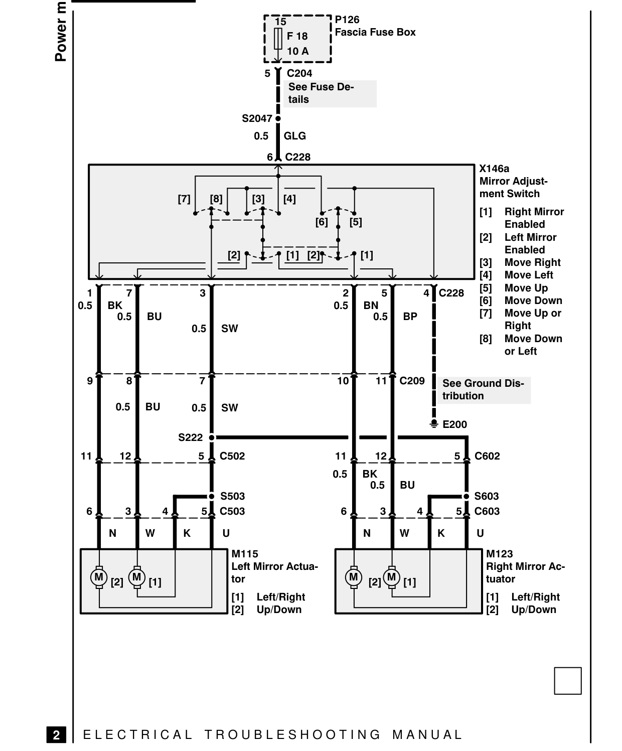 Power Mirrors – Circuit Diagram