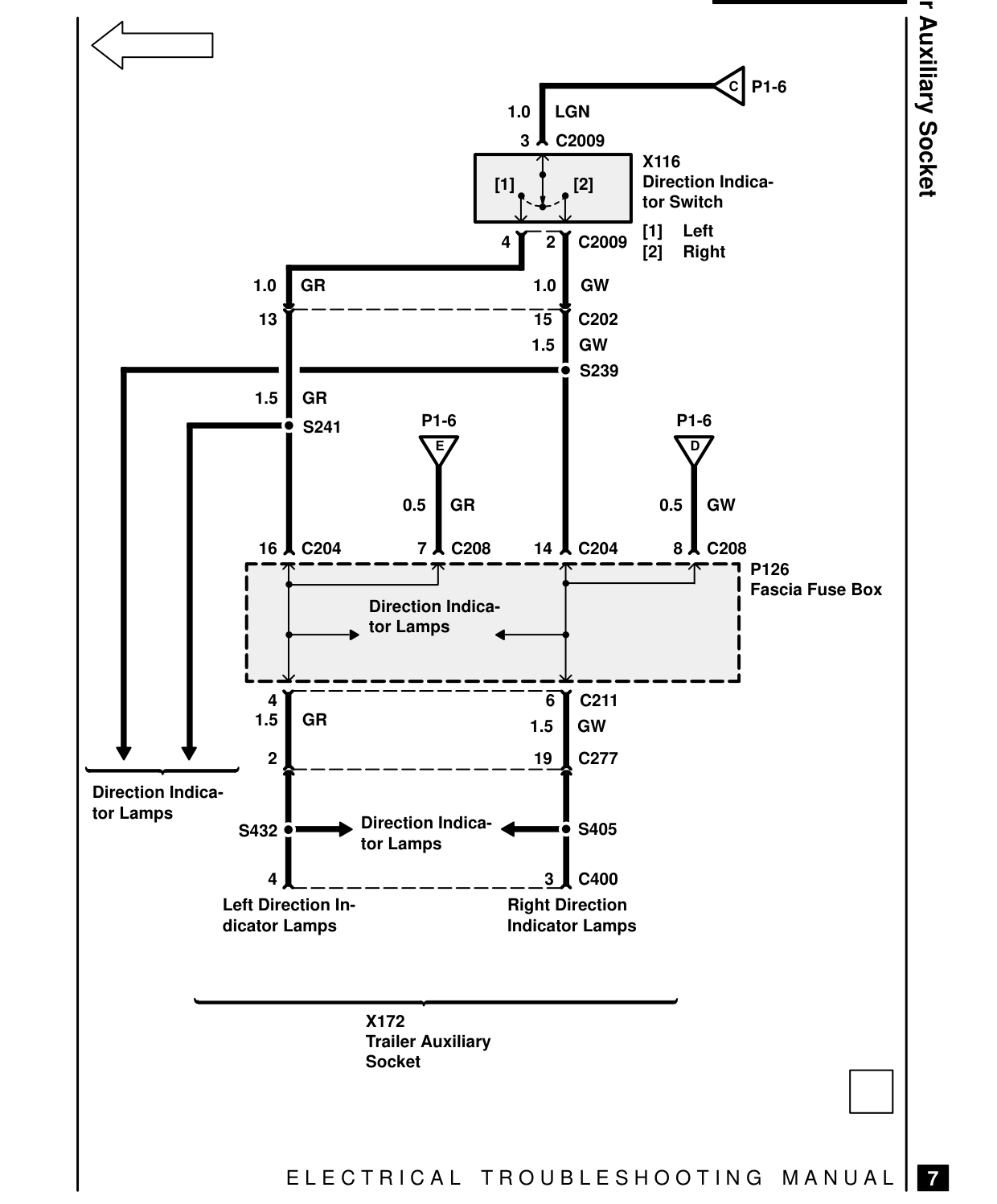 Trailer Auxiliary Socket – Circuit Diagram