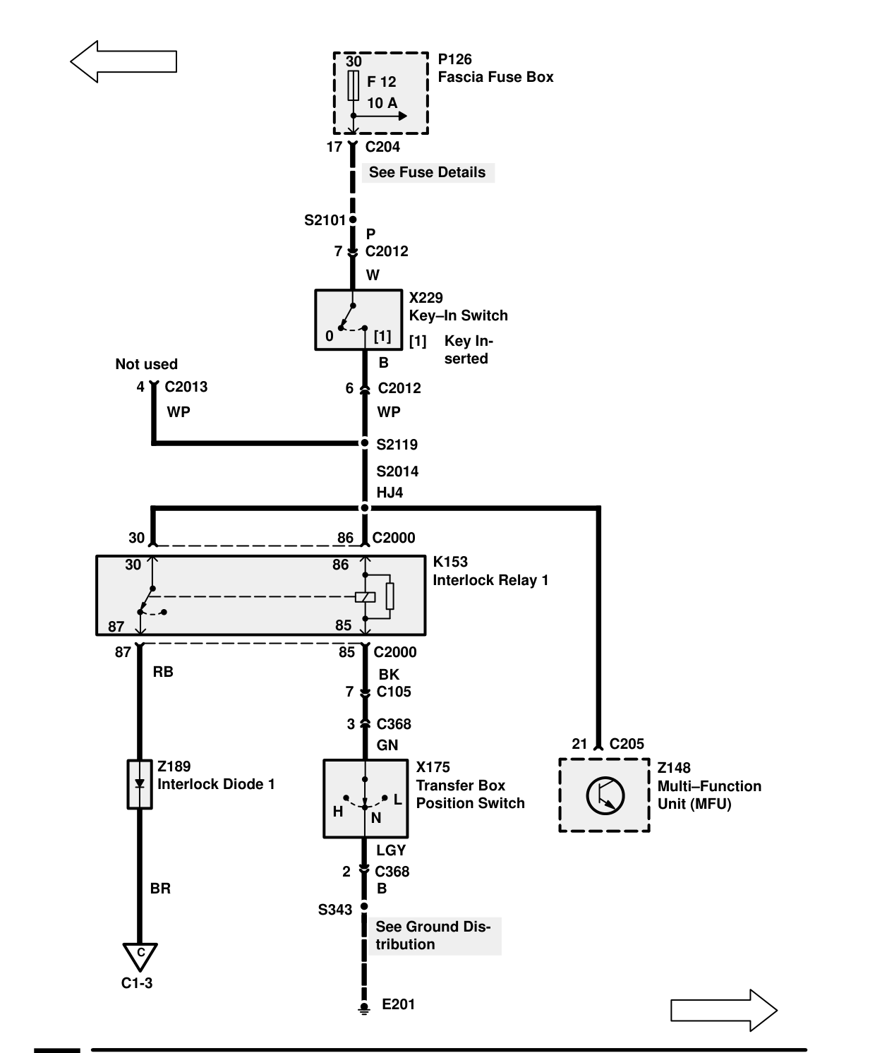 Ignition And Shift Interlock – Circuit Diagram