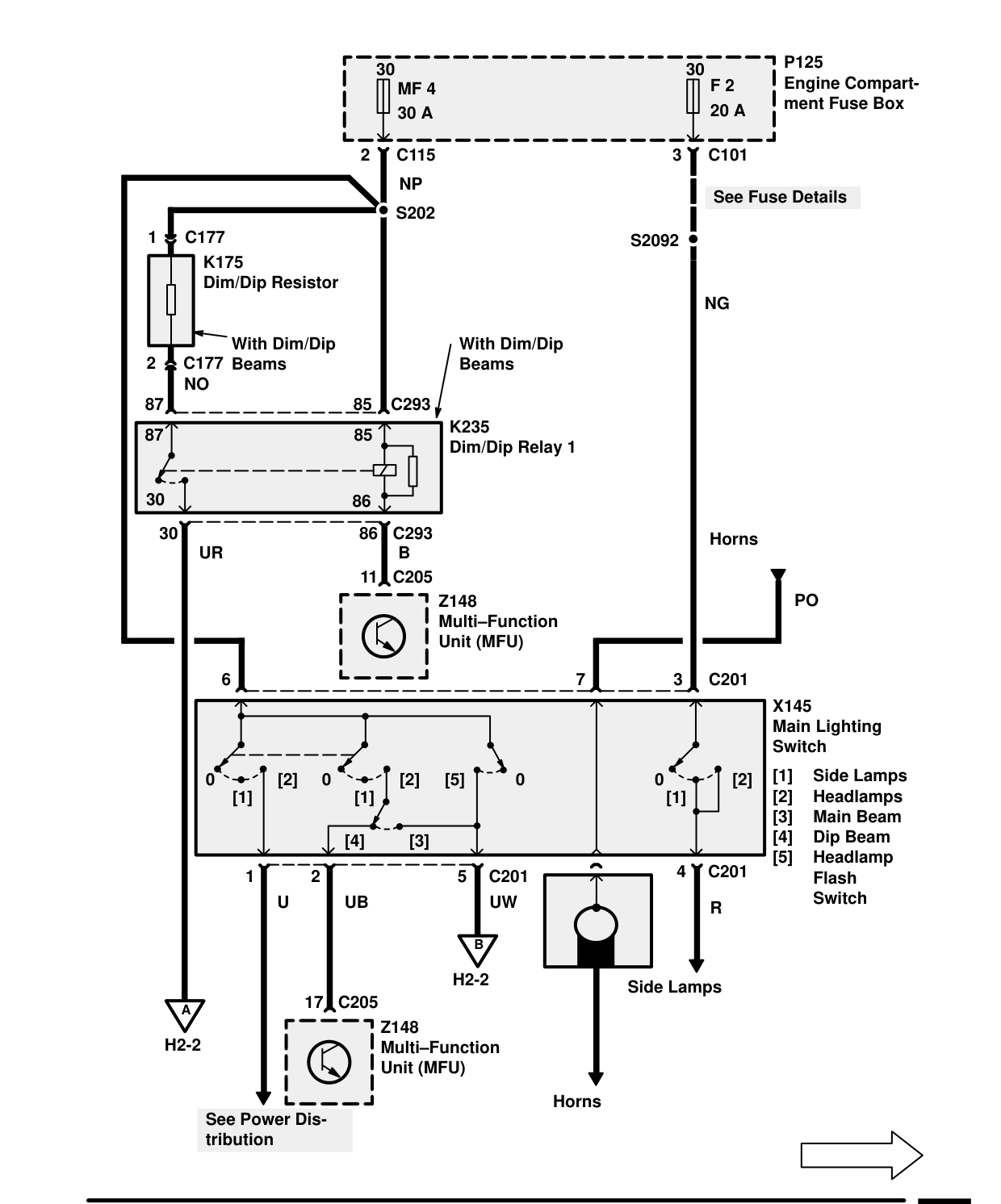 Headlamps (Japan) – Circuit Diagram